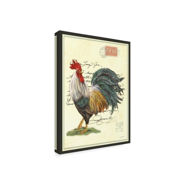Jean Plout 'Poster Stamp Rooster' Canvas Art,24x32